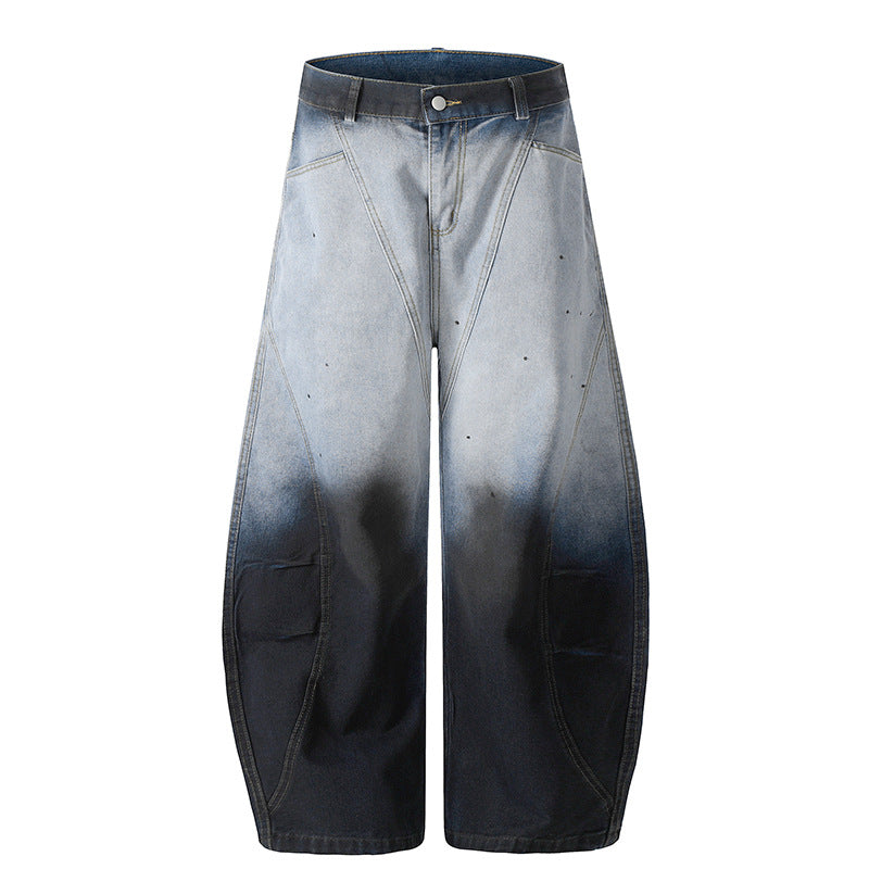 Gradient Splash Ink Wide Leg Jeans