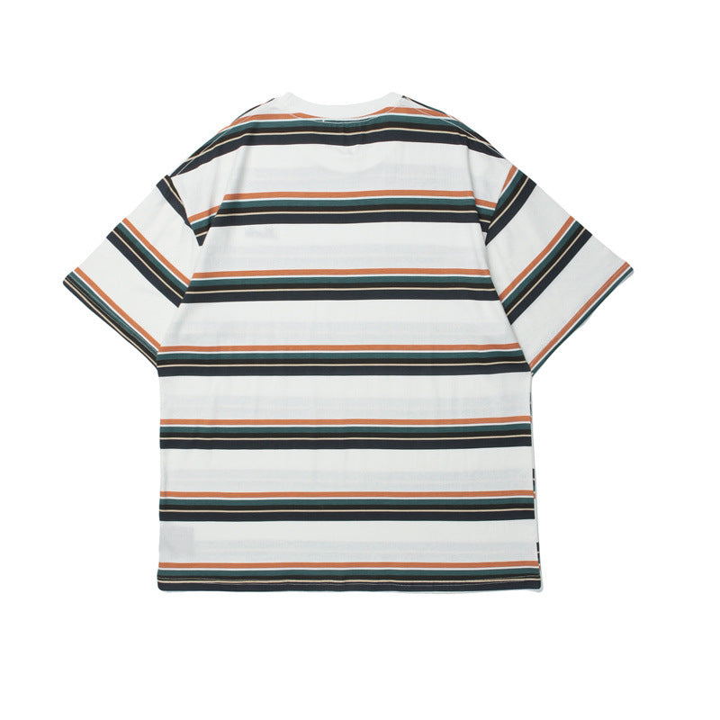 Striped Short Sleeved Casual T-shirt