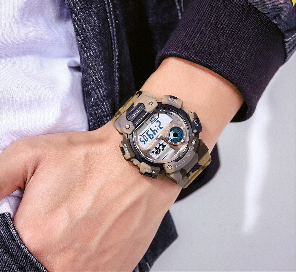 Men's Digital Watch with Light Up Display - Waterproof