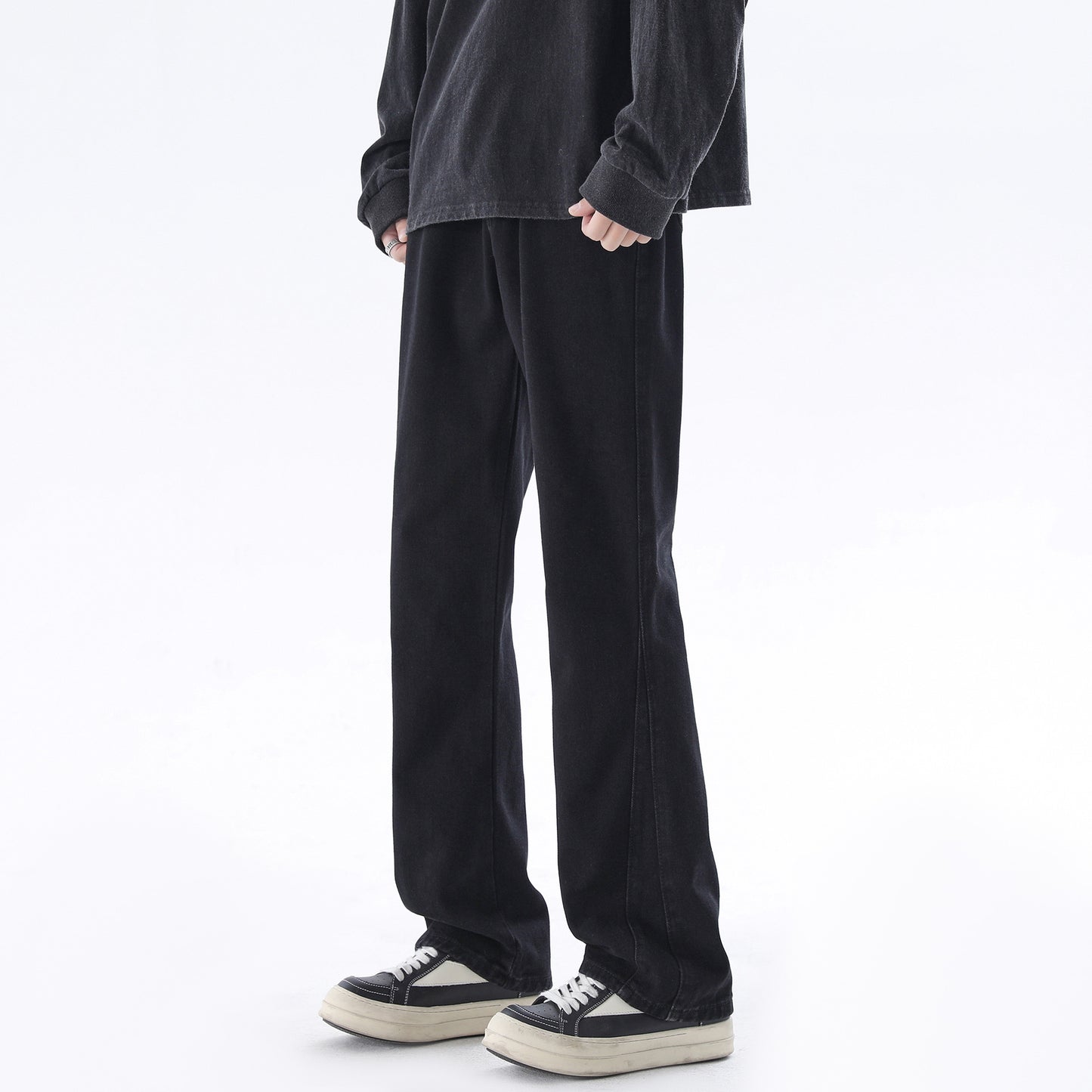 Men's Loose Fit Stylish Slimming Wide Leg Straight Denim Trousers