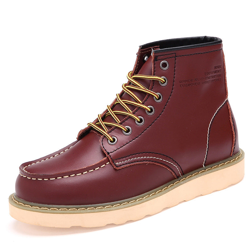British Casual High Top Genuine Leather Work Boots for Men