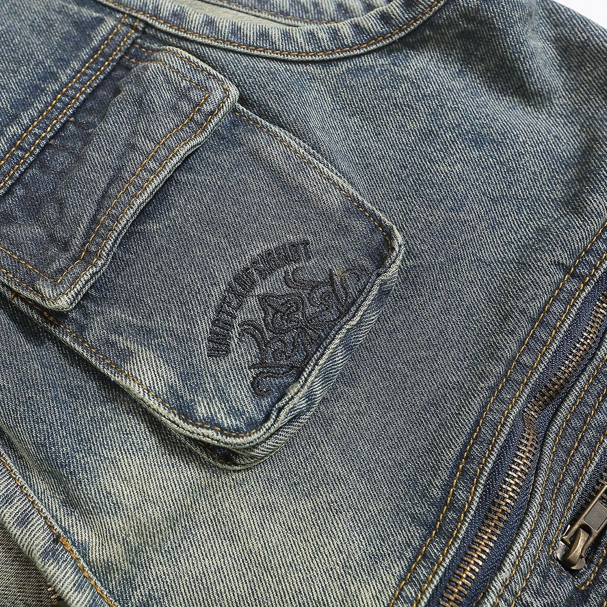 Washed Denim Work Tactical Vest with Pockets for Men