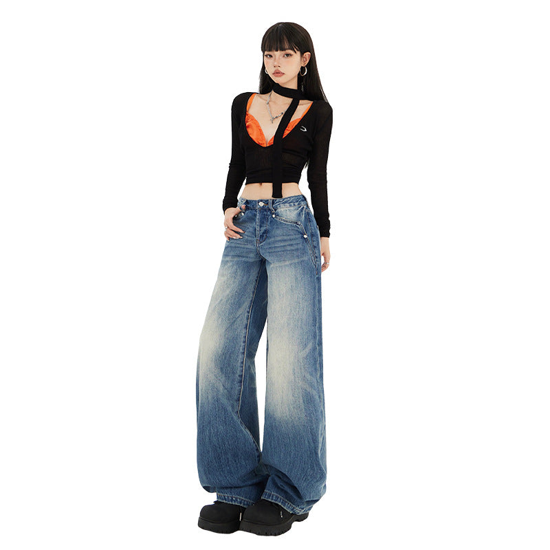 Women's Low Waist Straight Leg Jeans - Luxe Japanese Denim