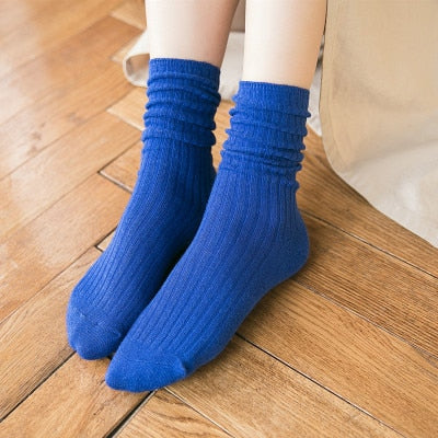 Striped Cotton Socks Retro Style