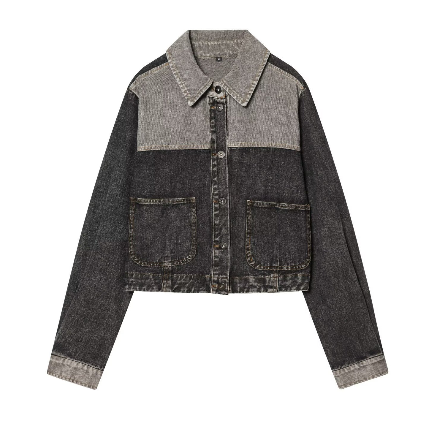 Spring Denim Jacket & Rolled Denim Jeans Set for Women — Coordinated Polyester Two-Piece