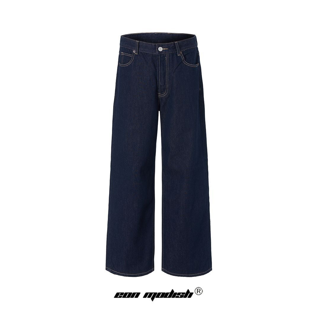 Premium Japanese Denim Long Pants with Vintage Wash for Streetwear