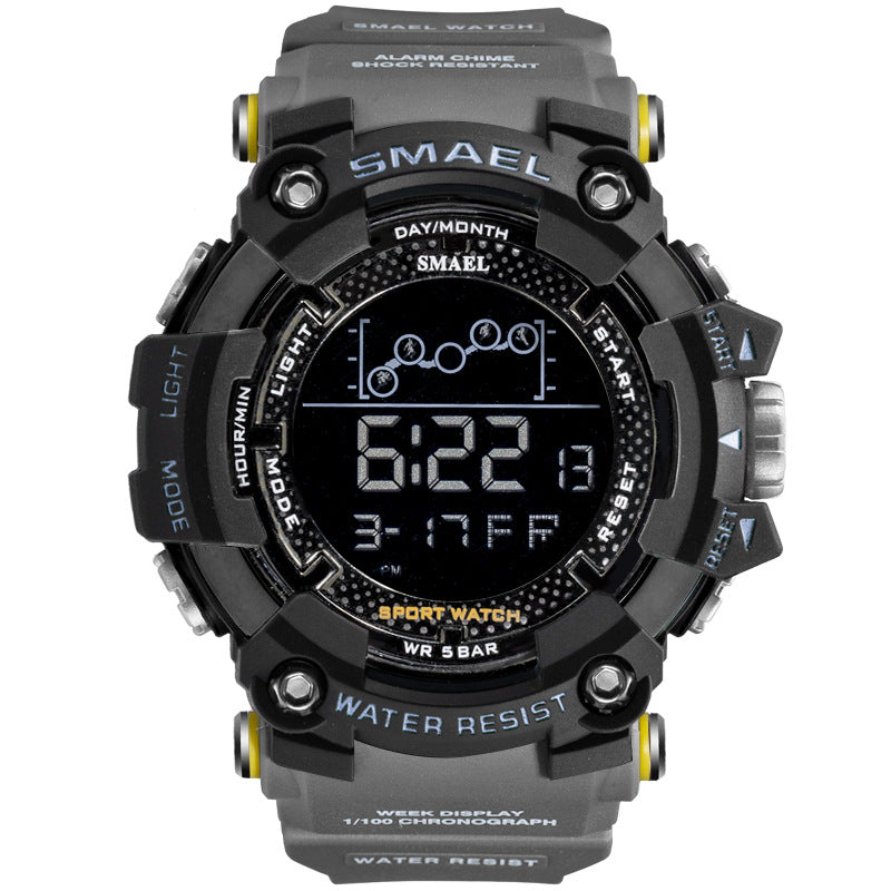 Waterproof Multifunctional Men's Sports Watch Trend Large Dial Electronic Watch