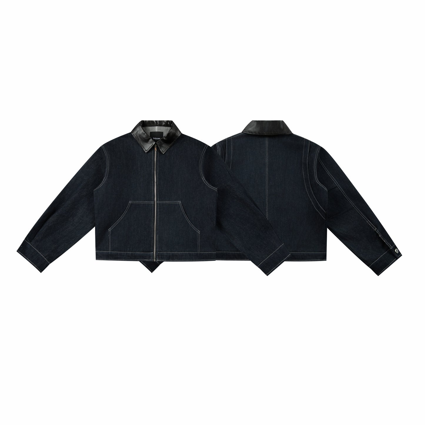 Patchwork Turn-Down Collar Denim Jacket