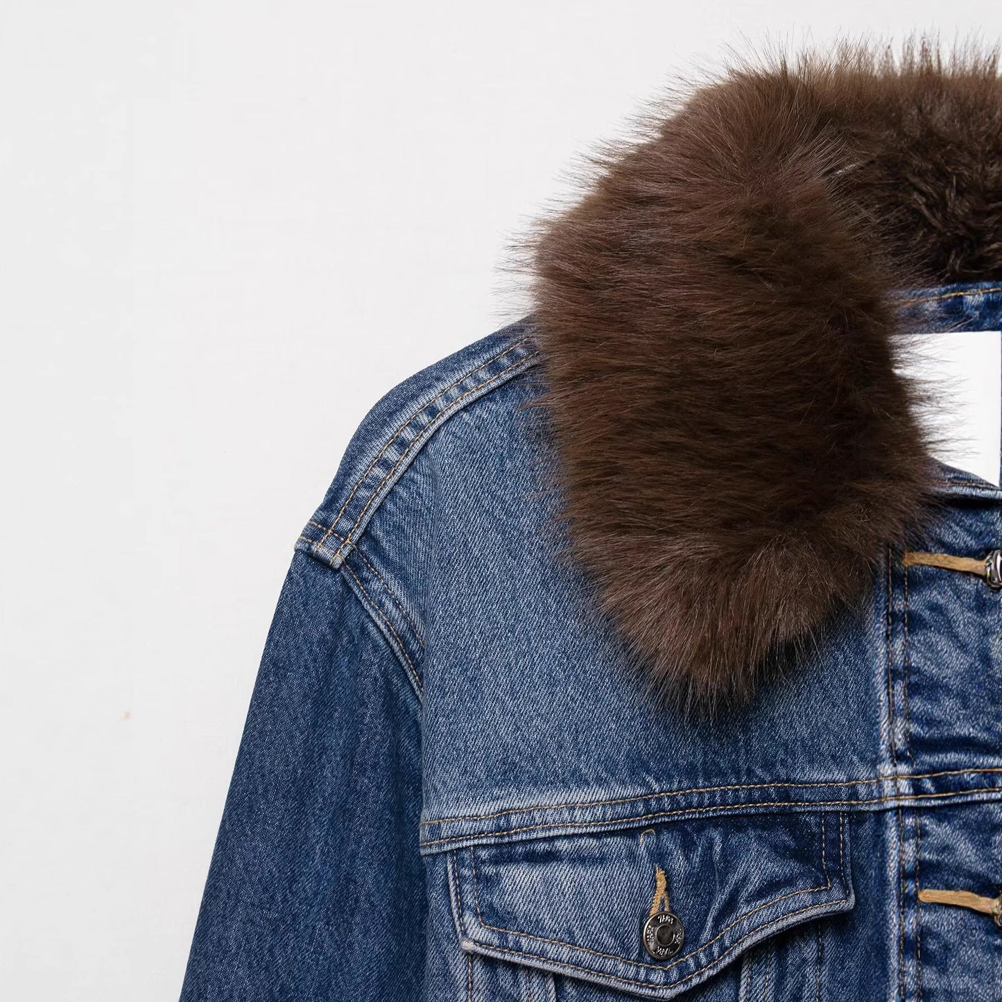 Versatile Collar Vintage Denim Jacket for Women