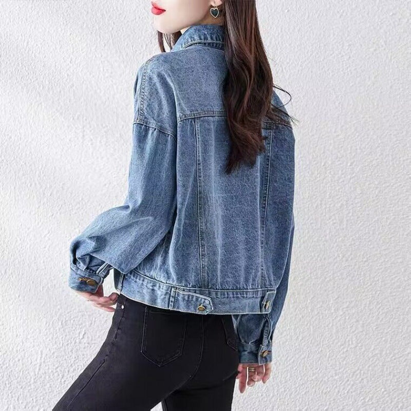 Loose and Stylish Patchwork Korean Denim Top