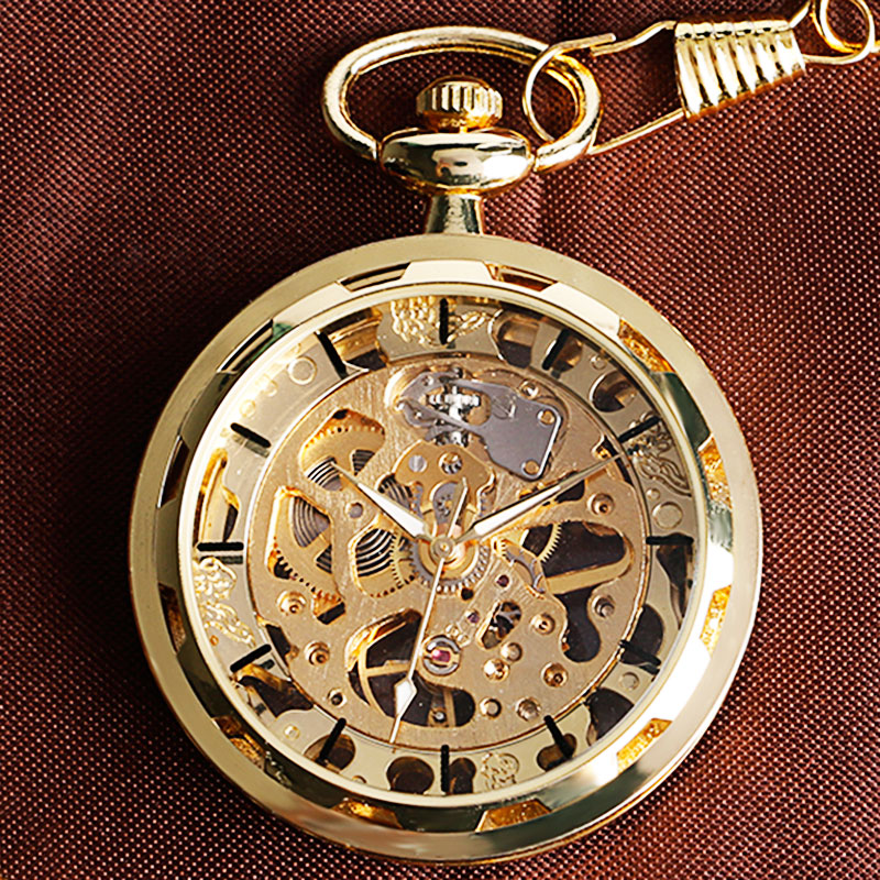 Vintage Steampunk Skeleton Pocket Watch