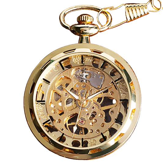 Vintage Steampunk Skeleton Pocket Watch