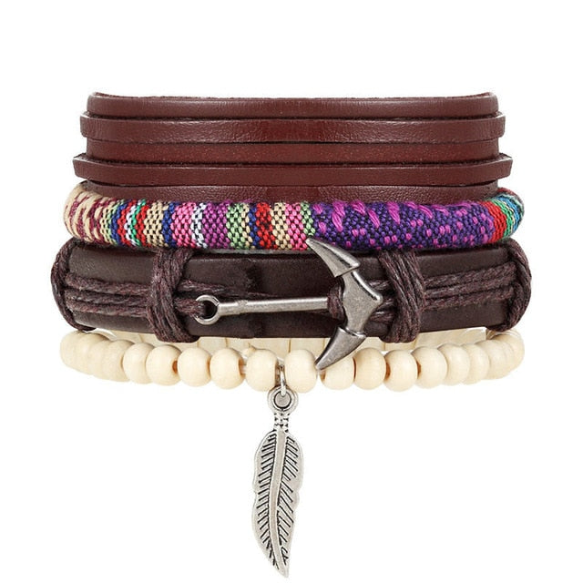 Punk Leather Bracelets - Adjustable