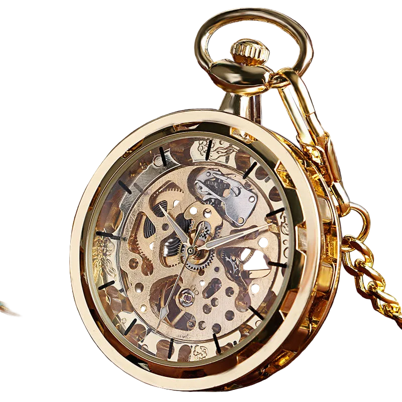 Vintage Steampunk Skeleton Pocket Watch