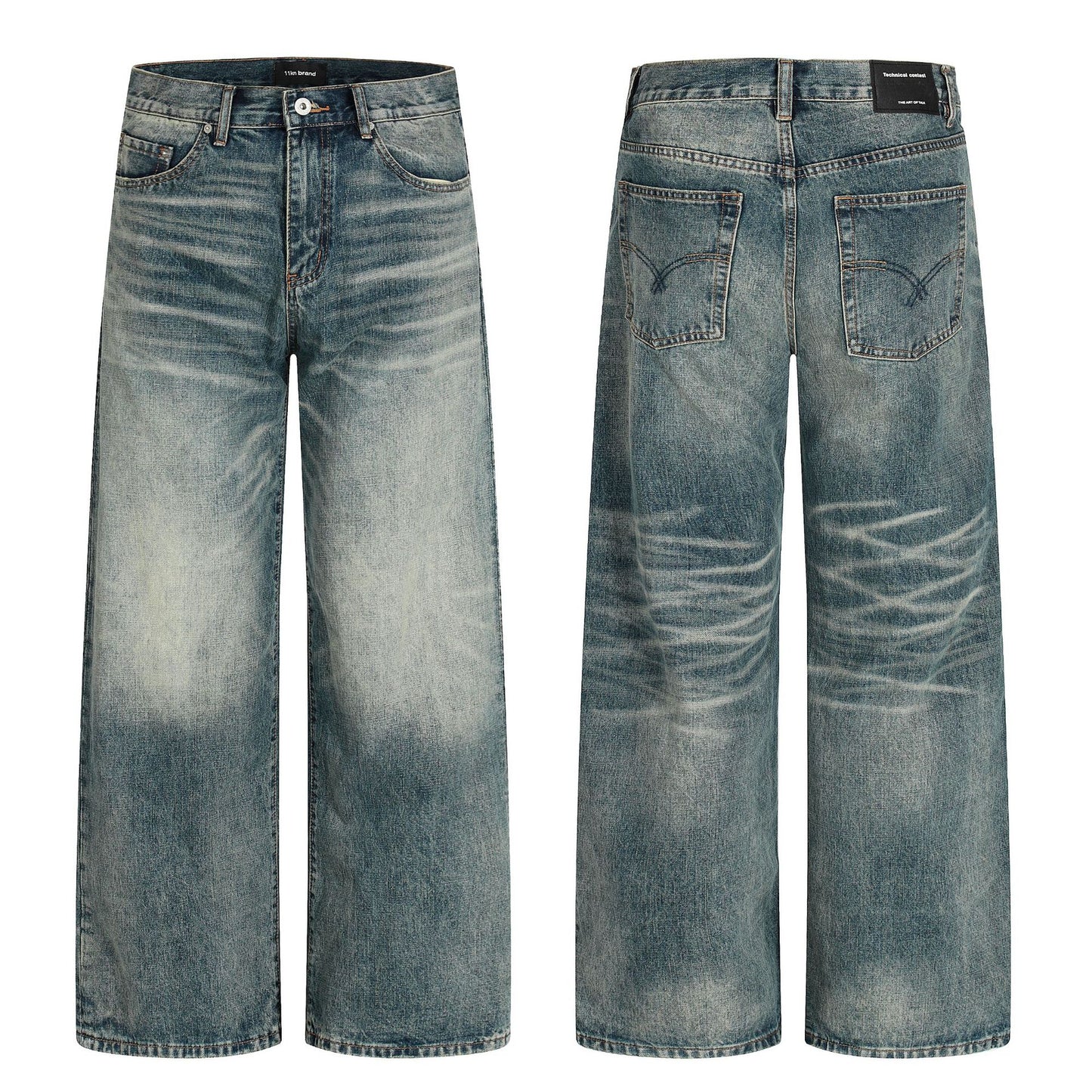 Denim Pants for Men and Women - Straight Loose Flare Wide Leg Trousers