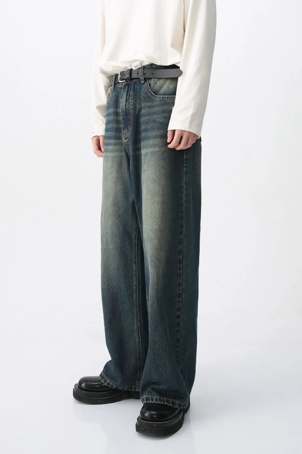 Premium Wide Leg Jeans with Pockets - Japanese Denim