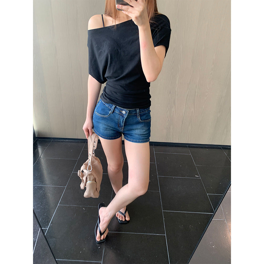 Spicy Style Women's Mini Denim Shorts - Retro Casual Hot Pants