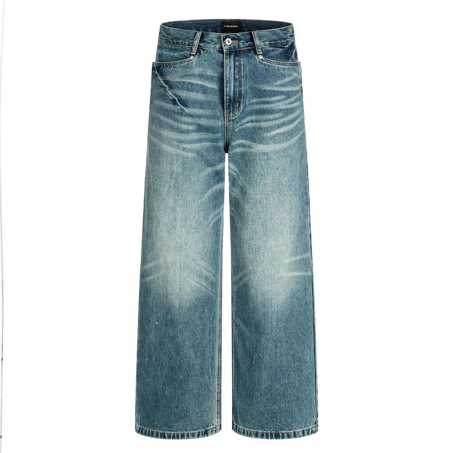 Water-Washed Vintage Loose Fit Casual Wide-Leg Straight Leg Jeans for Men and Women