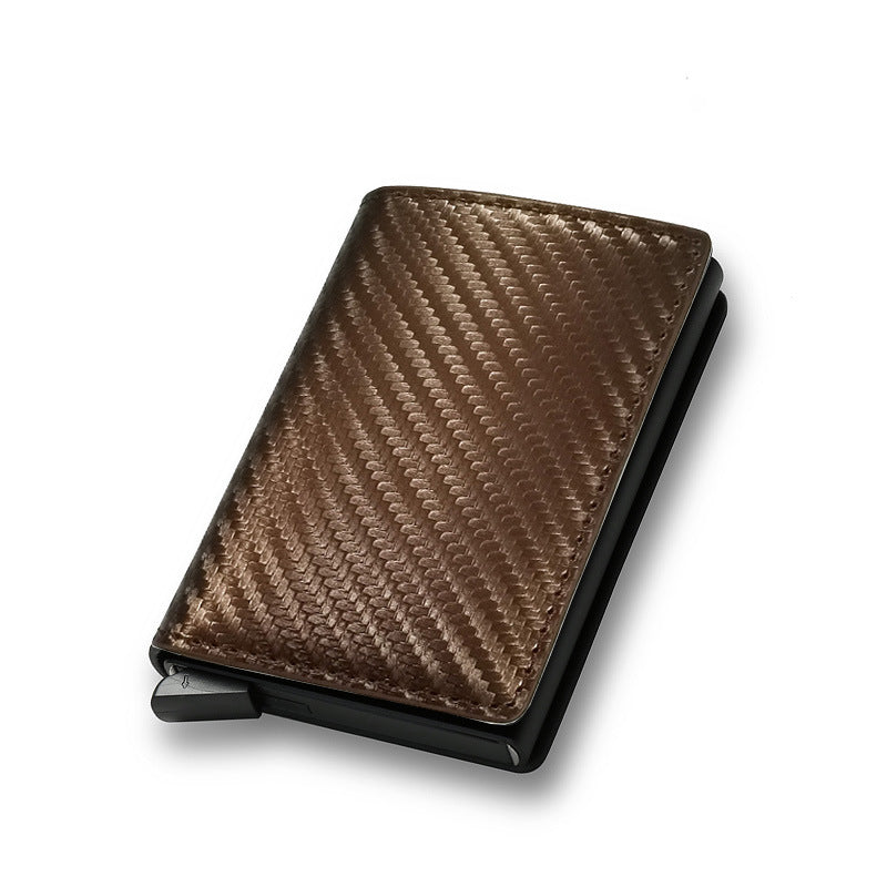 Carbon Fiber RFID Anti-Theft Automatic Pop-Up Card Holder - Ultra-Thin