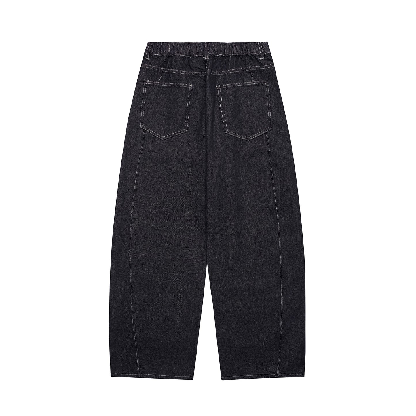 Washed Loose Wide-Leg Relaxed Slash Denim Pants