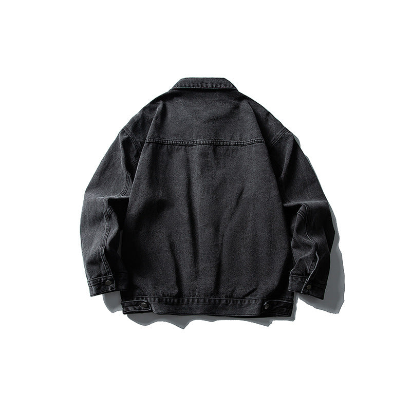 Washed Casual Workwear Denim Jacket