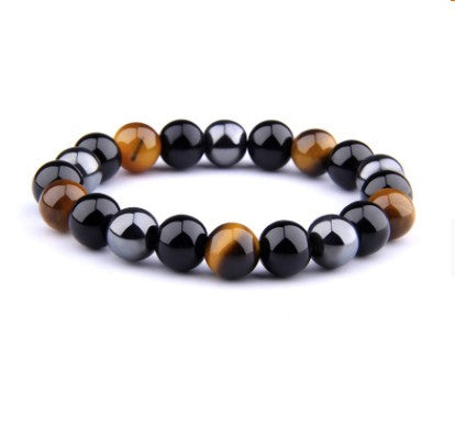 Tiger's Eye Obsidian Hematite Elastic Bracelet