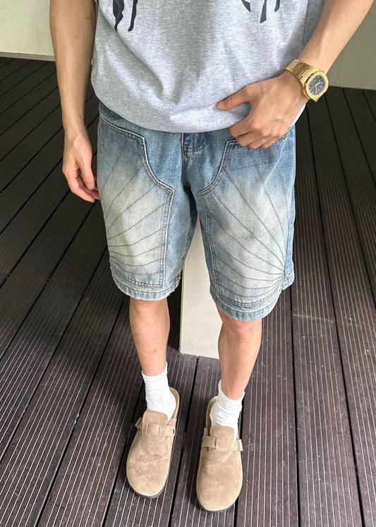 Loose Casual Multi Pocket Workwear Five Quarter Pants