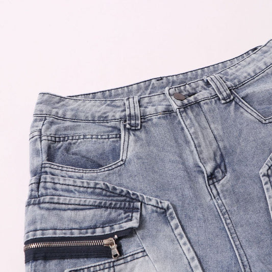 High-Quality Heavy-Washed Denim Long Pants