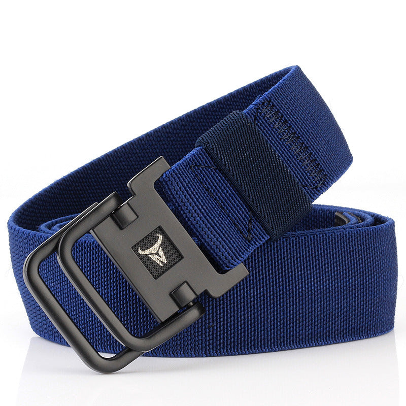Double Ring Buckle Belt - Nylon Elastic Durable Canvas