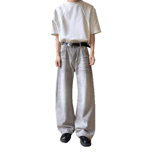 Loose Slimming Straight Leg Pants with Wide Legs