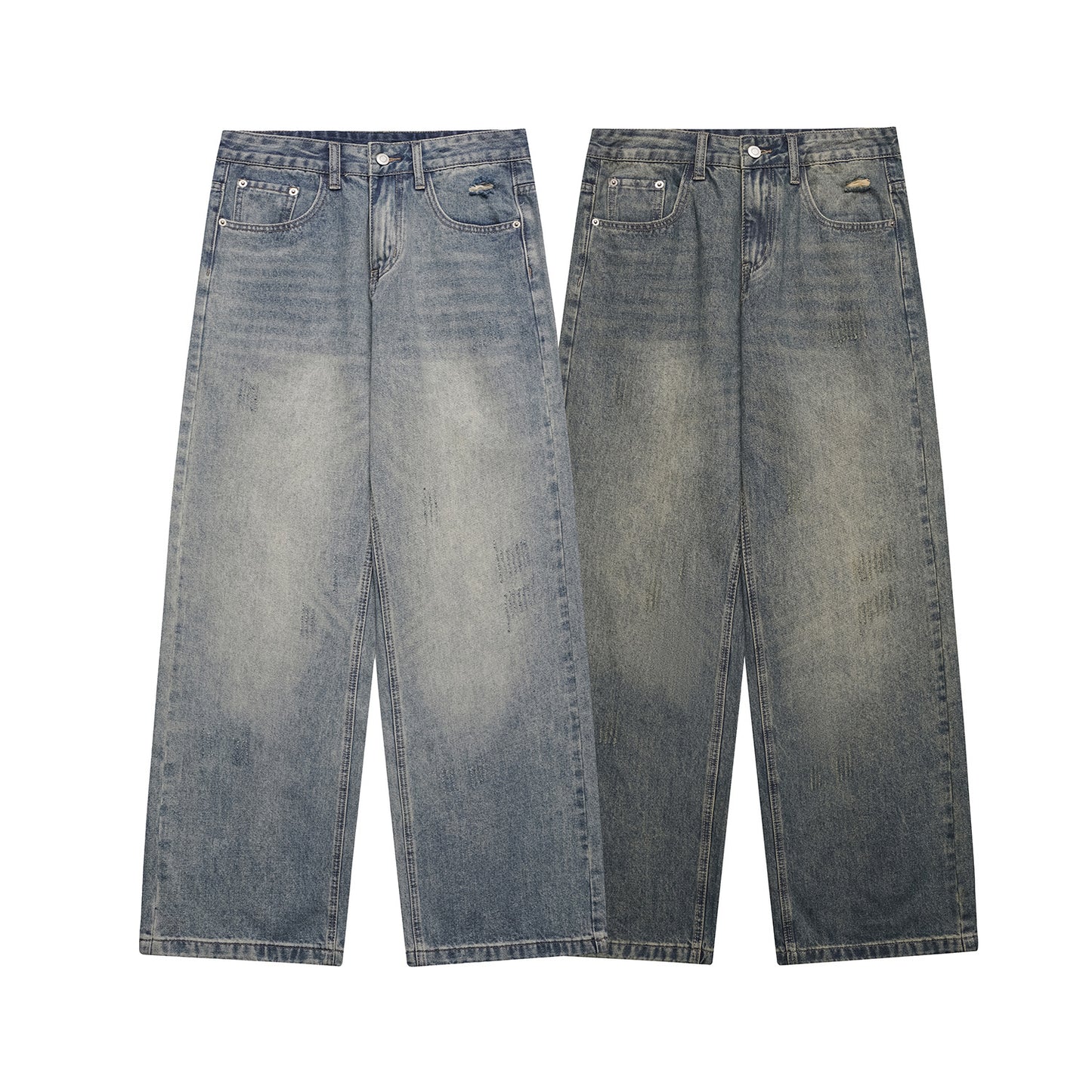 Distressed Oversized Straight Loose Wide Leg Denim Pants