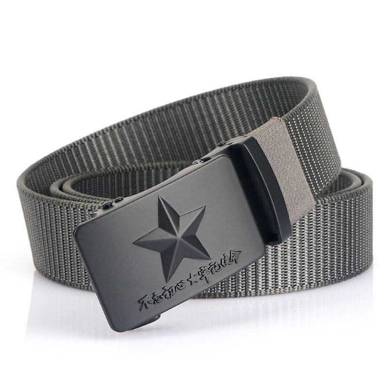 Men's Canvas Automatic Buckle Wide Belt