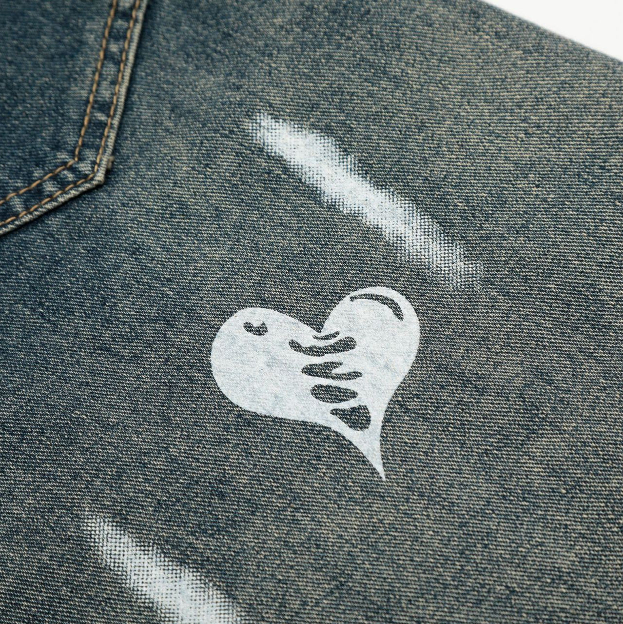 Unique Pattern Design Denim Long Pants for Men