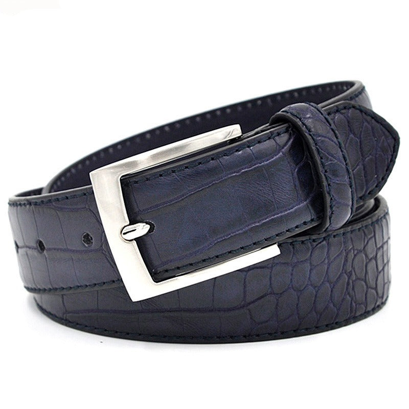 Men's PU Leather Pin Buckle Belt - New European and American Casual Fashion