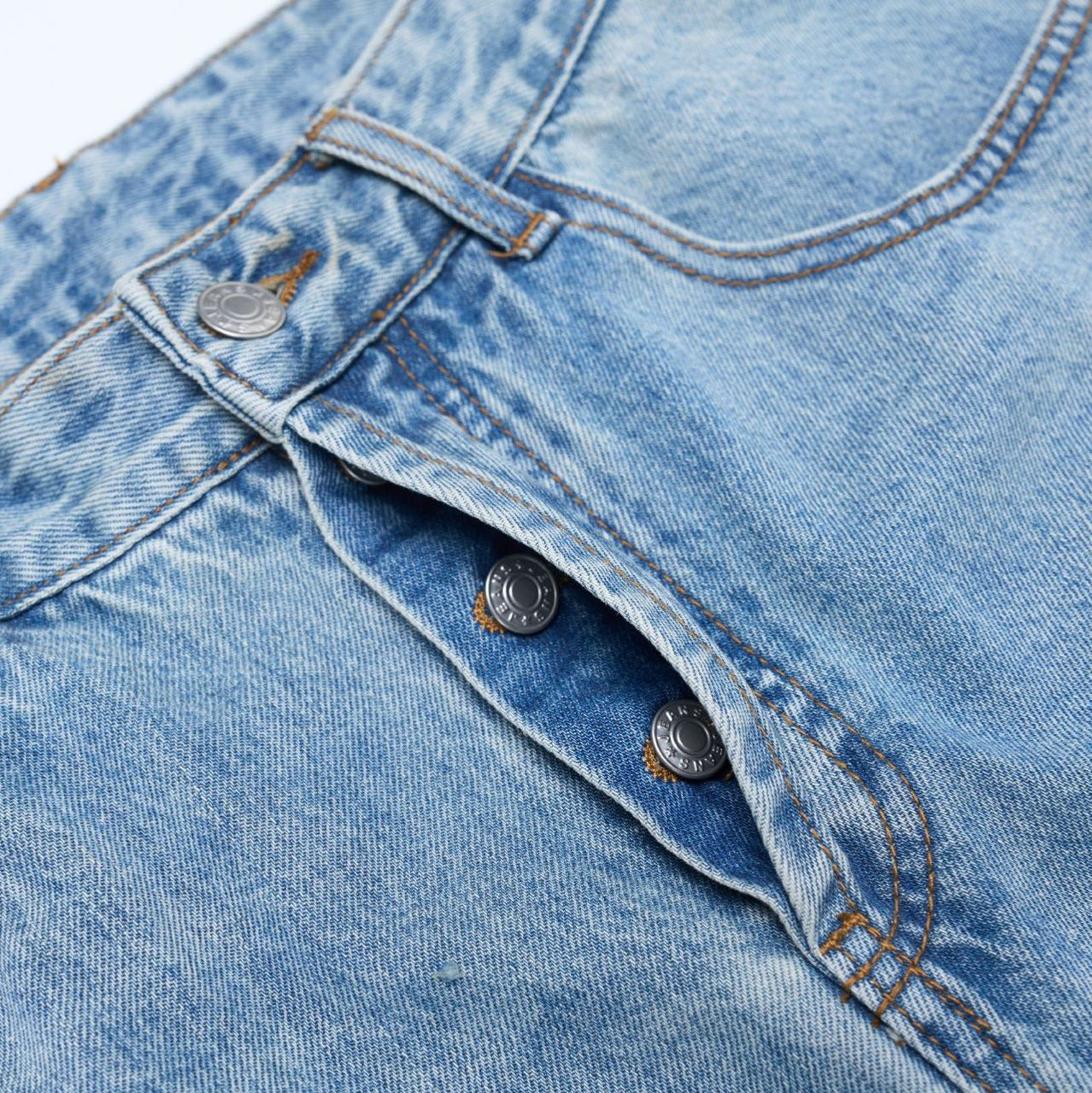 Washed Tapered Denim Long Pants in