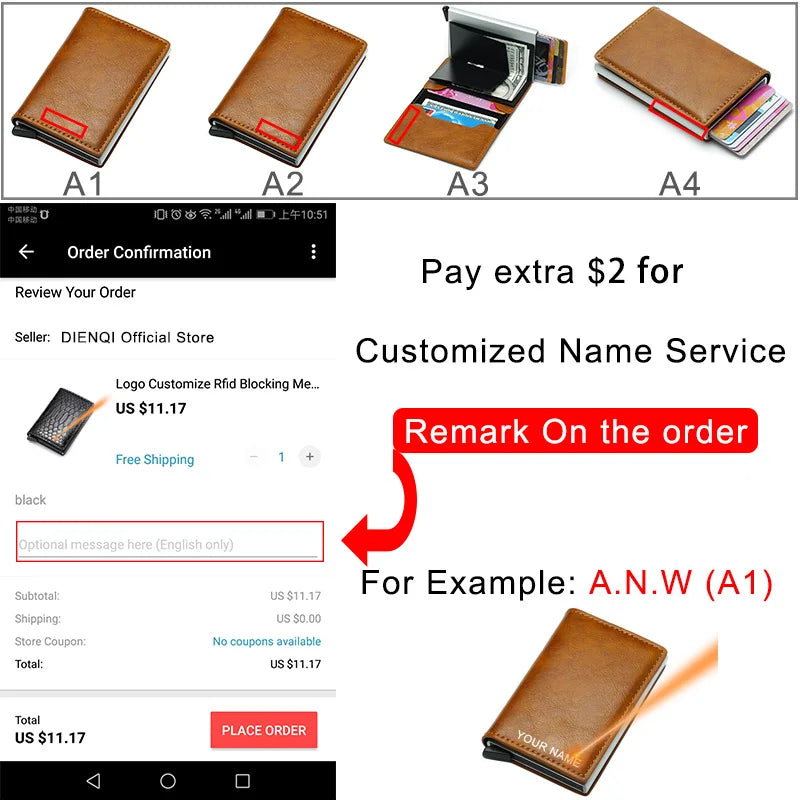 Carbon Fiber Leather Men's Wallet