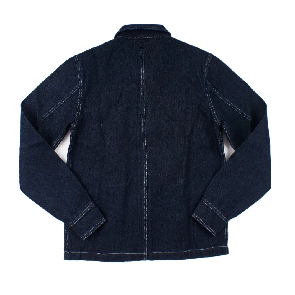 Men's Denim Vertical Striped Wabash Jacket - Multi-Pocket