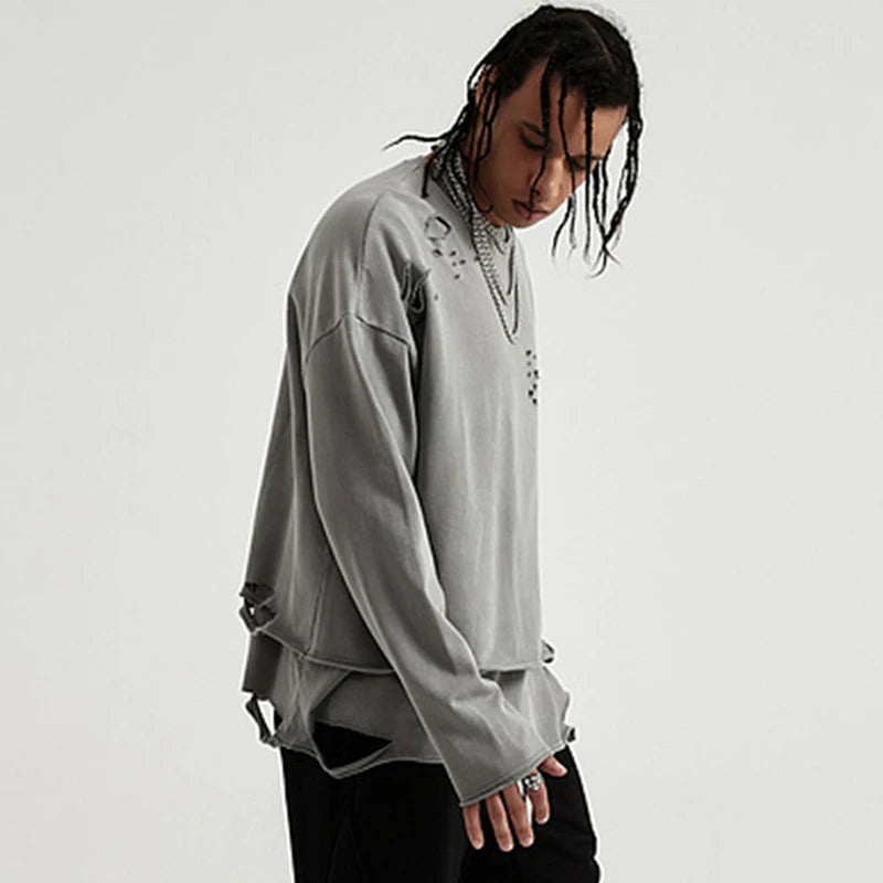 Vintage Distressed Pullover Sweatshirt