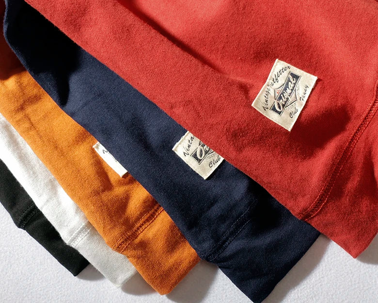 Raglan Sleeve Solid Color T-shirt Men's Short-sleeved Round Neck - 100% Cotton