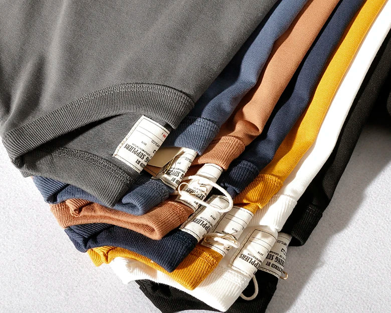 Men's Short-Sleeved Pocket T-Shirt - Solid Color Heavyweight Washed