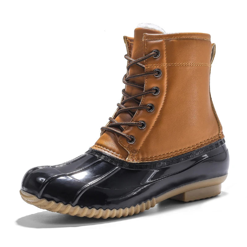 Plush Warm Waterproof Duck Boots — Unisex Winter Snow Boots