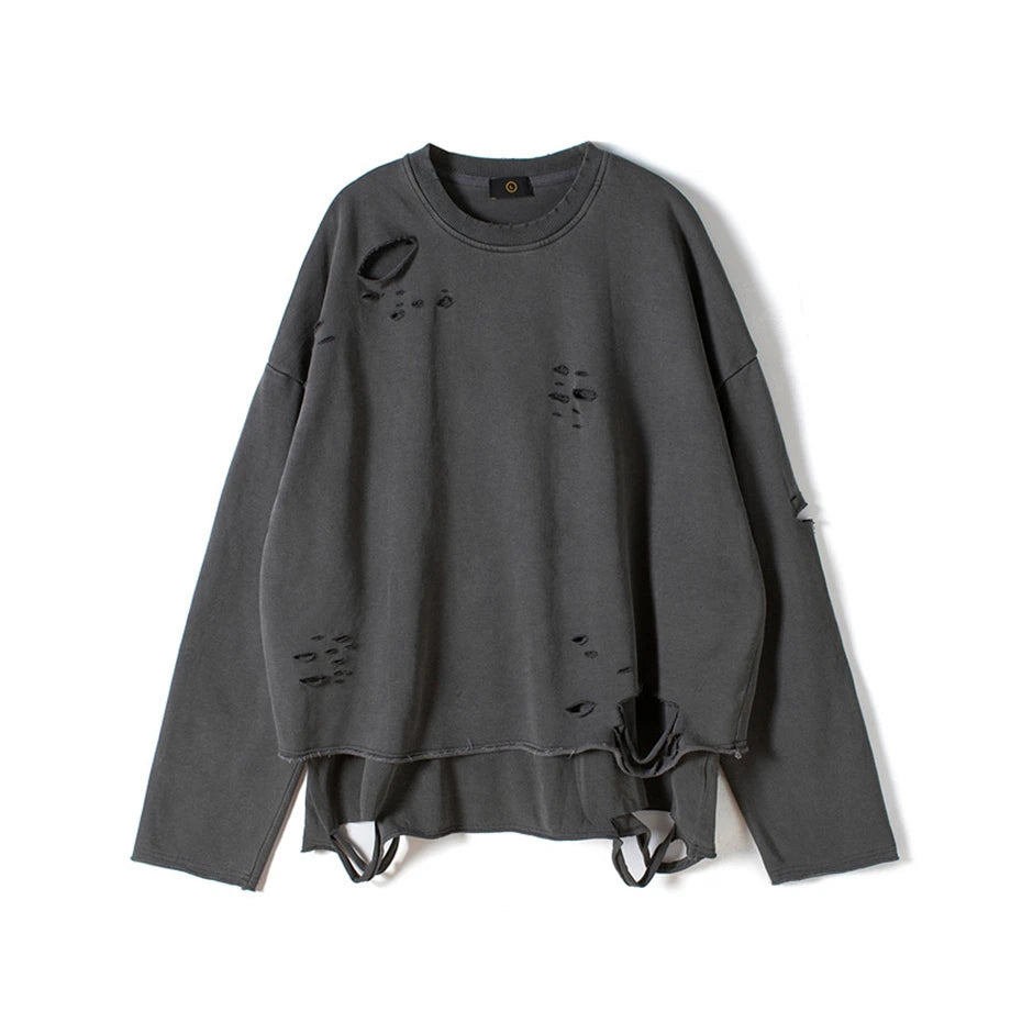 Vintage Distressed Pullover Sweatshirt