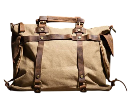 Retro Canvas Genuine Leather Messenger Bag