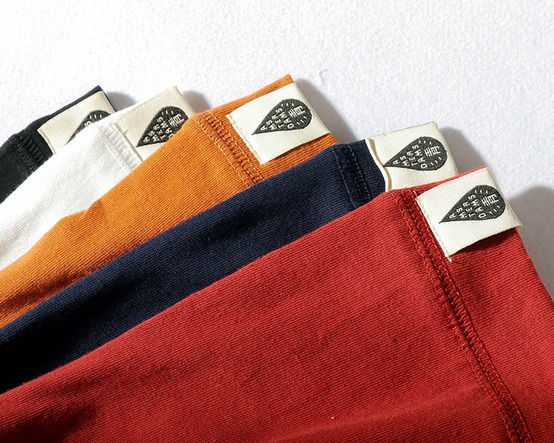 Raglan Sleeve Solid Color T-shirt Men's Short-sleeved Round Neck - 100% Cotton