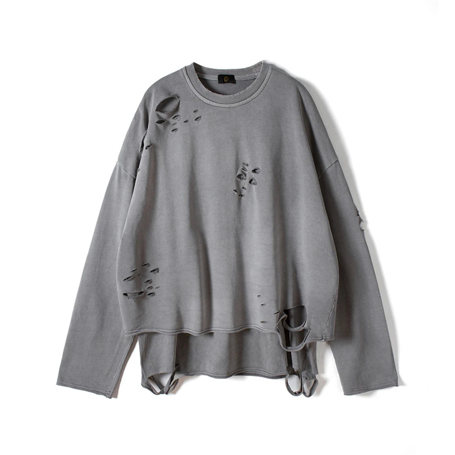 Vintage Distressed Pullover Sweatshirt