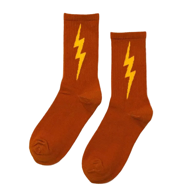 Men's Cotton Lightning Strike Skateboard Socks