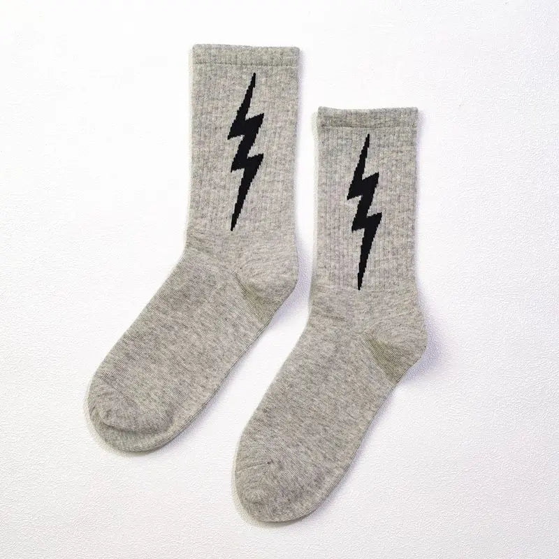 Men's Cotton Lightning Strike Skateboard Socks