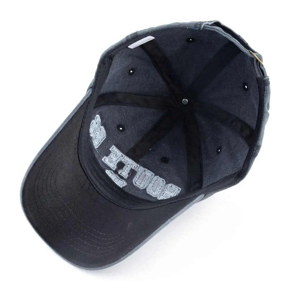 Vintage Washed Cotton ROUTE 66 Embroidery Baseball Cap Fitted Cap