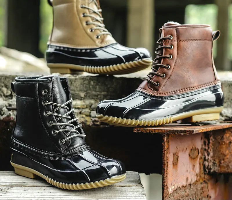 Plush Warm Waterproof Duck Boots — Unisex Winter Snow Boots