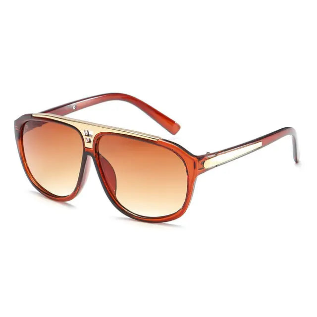 Vintage Square Sunglasses Metal Frame